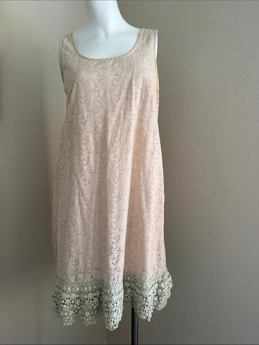 HEM & THREAD eyelet mini dress in white